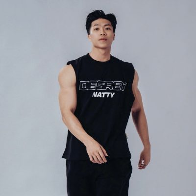 Degrey NATTY áo ba lỗ Tanktop Cotton màu ĐEN