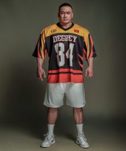 Áo thun thể thao màu CAM BLAZE Degrey Jersey 84 cổ tim