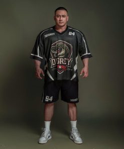 Áo thun thể thao màu xanh Degrey Jersey Rex 84 cổ tim