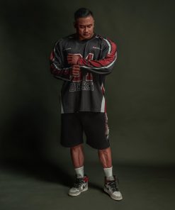 Áo thun tay dài màu đen Degrey Jersey long sleeve cổ tim thời trang thể thao Flexible